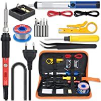 Vastar Kit de Soldador 16Pcs- Soldadores de Estaño con Temperatura ajustable 60W con Bomba de Desoldar- Estación de…